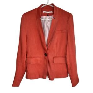 Veronica Beard Farley Dickey Jacket Blazer Womens 2 Linen Blend Designer Luxury